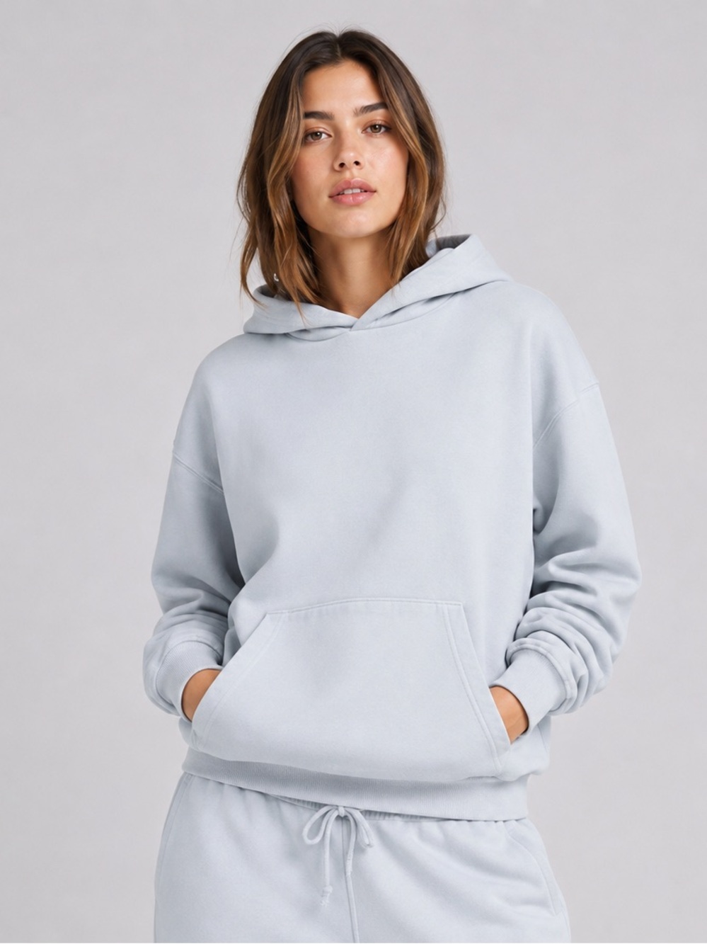 SKIMS Boyfriend Fleece Hoodie | Zen Blue | Size S